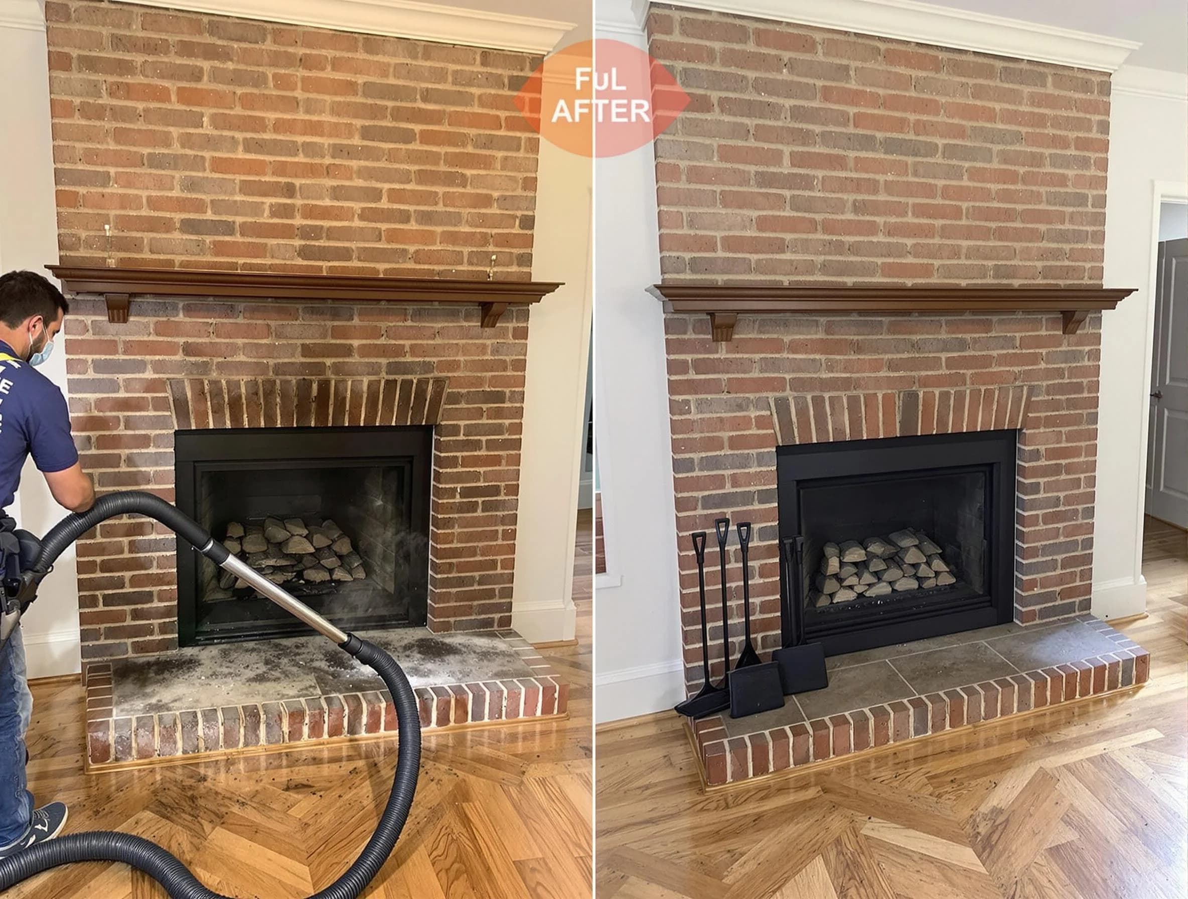 Somerset Chimney Sweep carefully sanitizing a fireplace in Somerset, NJ